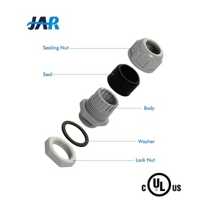 JARRO Entrada de cable de plástico V0 Npt Tipo Cabl Glándula Corte Sellado de goma de silicona Nylon IP68 Glándula de cable dividida - Product Image 1
