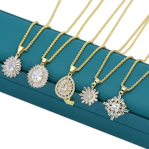 Jin xiuxing hoa hình và đĩa hình Zircon đồ trang sức mỹ Mặt dây chuyền và mặt dây chuyền mạ vàng dây chuyền