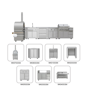Cocina al aire libre <span class=keywords><strong>de</strong></span> diseño minimalista <span class=keywords><strong>de</strong></span> acero inoxidable más vendida con ruedas para barbacoa, <span class=keywords><strong>armarios</strong></span> <span class=keywords><strong>de</strong></span> cocina <span class=keywords><strong>de</strong></span> jardín y accesorios para fregadero - Product Image 2