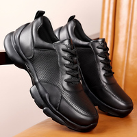 Nouvelles Chaussures Décontractées Confortables en Cuir de Vachette de Qualité Supérieure, Première Couche de Cuir Véritable, Chaussures de Bureau Noires pour Homme, Meilleure Qualité de Marque