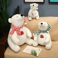 Peluche Ours Polaire Adorable, Jouet Doux en Polyester et Coton PP, Anti-Stress, Décoration Maison, Cadeau