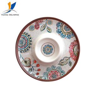 Plateaux de vaisselle en mélamine à fleurs à filetage incassable assiettes et plats en plastique <span class=keywords><strong>mélanine</strong></span> - Product Image 6
