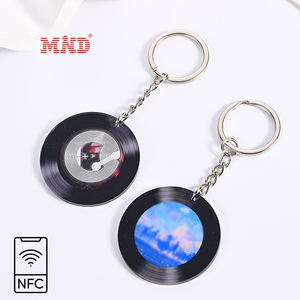 공장 가격 RFID NFC 블랙 비닐 레코드 키링 음악 키체인 미니 CD 앨범 NFC 키체인 - Product Image 4