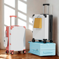 Élégant Ensemble de Bagages Cabine 20-14 Pouces Léger et Durable Valise Rigide avec Roues Pivotantes Trousse de Maquillage Approuvée par les Compagnies Aériennes
