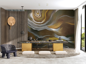 <span class=keywords><strong>Papier</strong></span> <span class=keywords><strong>peint</strong></span> 3D gaufré doré de style <span class=keywords><strong>baroque</strong></span> de luxe, imprimé sur mesure, pour la décoration d'intérieurs de luxe, hôtel, villa, hall - Product Image 2