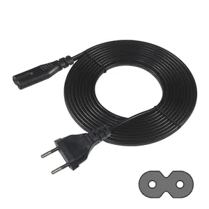 Socket Eu Figure 8 Plug Iec Kema Keur 2.5A 250V Kema-Keur Ac Cord Cable For Ps3 C7 To C8 Power Adapter