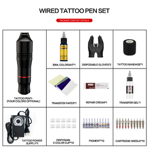 Wholesale Complete Tattoo Machine <b>Kit</b> with Inks <b>Electric</b> Pen Set Cartridge Needles Professional Tattoo Equipment for Body Art - Product Image 2