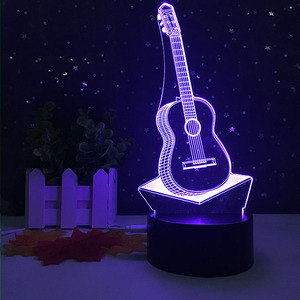浪漫3D灯吉他造型亚克力LED夜灯装饰台灯情人节宝宝礼物 - Product Image 5