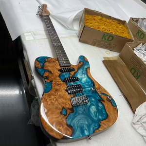 Guitare électrique 6 cordes fabriquée en usine, modèle ST/TL, placage en résine imitation bois, manche en érable carbonisé, frettes en acier inoxydable, micros S-S-H - Product Image 4