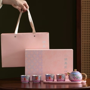 Oem màu hồng tráng men cao cấp hoa mẫu gốm Quà Tặng Bộ trà cho những người yêu thích trà Dinning trang trí nhà khách sạn sang trọng Bộ quà tặng trà - Product Image 4