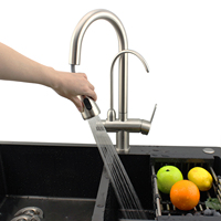 Robinet mélangeur 3 voies robinet de cuisine filtre Pull Out robinet d'eau potable 3 wegewasserhahn aus edelstahl