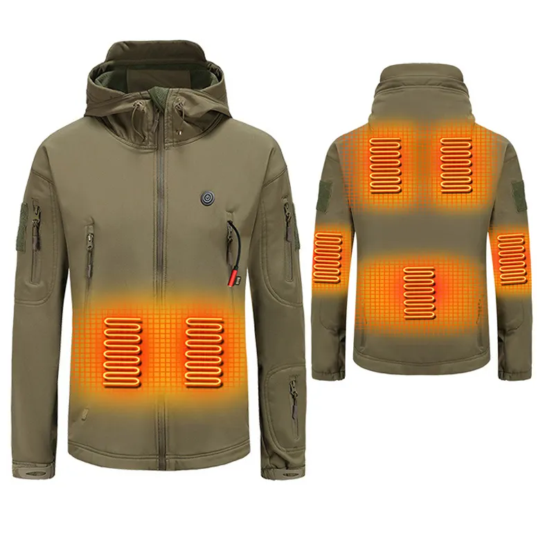 Custom winter lightweight waterproof unisex heated coat high quality usb heated hoodie coat heated jacket for men