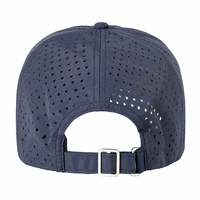 Casquettes de baseball personnalisées en nylon vierges à 6 panneaux, imperméables, avec boucle coulissante, dos extensible en maille perforée au laser