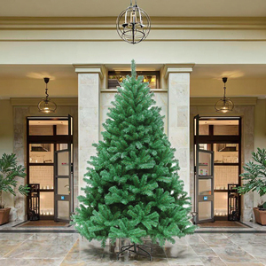 Alberi di Natale in PVC Personalizzabili 45-240cm con Supporto in Metallo, Luci LED, Impermeabili, a Batteria, per Interni, Foglie Realistiche - Product Image 1