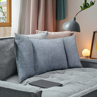 Coussin lombaire et de siège en polaire Teddy à 3 segments Fonction de soutien du dos de la chaise de bureau Oreillers et positionneurs