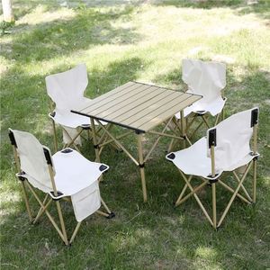 Ensemble de table et chaises pliantes légères et portables pour le camping en plein air avec structure en métal pour pique-nique et repas en plein air - Product Image 2