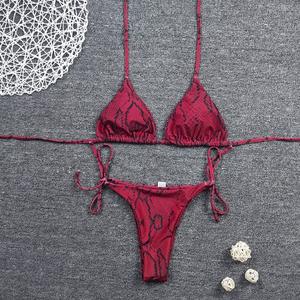 Conjunto de 2 Piezas de Traje de Baño para Mujer, Top de Bikini con Tirantes y Pantalones Cortos, Antibacteriano, Transpirable, Hecho de Spandex/Nailon - Product Image 5