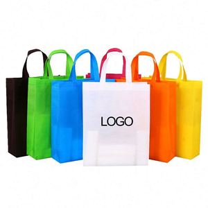 Sac fourre-tout en tissu non tissé personnalisé de haute qualité avec logo, vente en gros pour l'emballage de produits alimentaires et de chaussures, réutilisable pour le shopping - Product Image 1