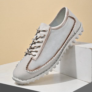 Chaussures décontractées pour hommes en cuir véritable à semelle souple, style rétro, basses, à lacets, pour la conduite et les loisirs – Meilleures ventes - Product Image 3