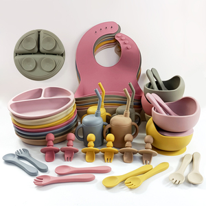 Commercio all'ingrosso di alta qualità Set di alimentazione del bambino BPA Free Eco-tossico amichevole per uso alimentare in Silicone stoviglie sicuro durevole LOGO personalizzato - Product Image 2