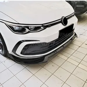 For VW Golf MK8 GTI R-Line 2021-2023 Body Kit Bumper <b>Splitter</b> Glossy Black Sport Style Front Bumper Spoiler Car Accessories - Product Image 3