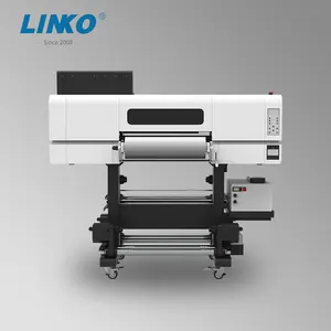 LINKO 600mm 3-हेड i3200 UV DTF स्टिकर प्रिंटर बोतल DlY के लिए मल्टीफंक्शनल प्यारा कार्टून स्टिकर प्रिंटिंग मशीन