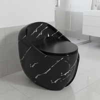 WC monobloc en céramique marbrée de style luxueux, à chasse d'eau siphonique, forme œuf, vente chaude en Asie centrale