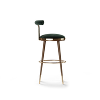 Meilleurs tabourets de bar rembourrés en velours incurvé ergonomique à pieds hauts Chaises de cuisine modernes Meubles de salon Pub Party Event