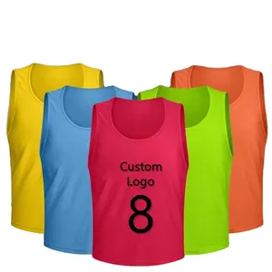 6Pcs Sport Vest Adult Children Football Jerseys Team Group Training Bibs Breathable Basketball Running Shirt Customization LOGO