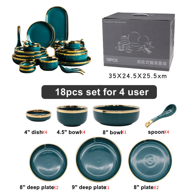 18pcs set-green