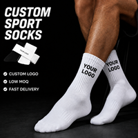 Chaussettes décontractées tendance avec logo personnalisé en relief et motif photo personnalisé pour activités sportives en plein air, course à pied, marche, tennis