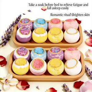 Bombes de bain effervescentes au sel de mer et aux cristaux, bombes de bain à paillettes dorées, boules de bain moussantes aux huiles essentielles de luxe - Product Image 3