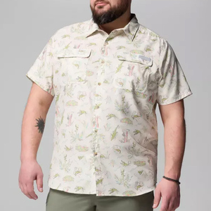 San hô cá hồi micro <span class=keywords><strong>polyester</strong></span> số lượng lớn cá đồ họa in tre Camo micro <span class=keywords><strong>polyester</strong></span> đi cá dài tay áo nút xuống câu cá Áo sơ mi - Product Image 1