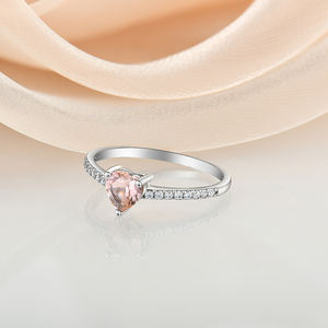 925 Sterling Zilver Luxe Fijne Sieraden Ringen Verlovingsringen Hartvormige Ringen Dames Paar Liefde Kwaliteit Kleurrijke Ring Zirkonia Sieraden - Product Image 4