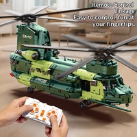 Compatible avec l'hélicoptère de transport, jouet éducatif pour enfants, blocs de construction DIY, modèle d'avion en plastique, cadeau
