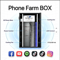 Boîtier de contrôle pour ferme de téléphones (20 Android) avec 64 Go de RAM et 6 Go/4 Go de ROM - Système de médias sociaux et de ferme de clics
