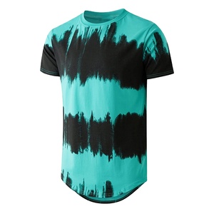 Vente en gros de T-shirts tie-dye en coton de 200 grammes pour hommes, col rond classique, manches courtes, imprimés sur mesure, couleurs vives, chemises pour hommes - Product Image 1