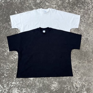 เสื้อยืดผู้ชายสีขาวโอเวอร์ไซส์ลายโลโก้โก้ไหล่ปล่อยบ็อกซี่ไม่มีลาย100% 7วัน - Product Image 3