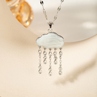 Collar con Colgante de Nube Plateada Brillante y Deslumbrante, con Cristal en Forma de Lágrima, Iridiscente, para Mujer, Joyería de Moda, Regalo