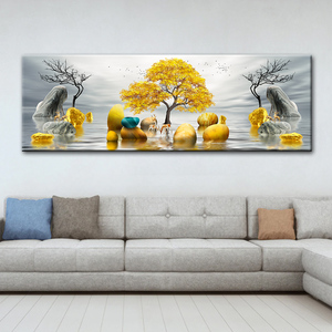 <span class=keywords><strong>Peinture</strong></span> numérique <span class=keywords><strong>sur</strong></span> <span class=keywords><strong>toile</strong></span> style impressionniste, motif <span class=keywords><strong>Arbre</strong></span> doré et paysage d'œufs, pour la décoration intérieure - Ventes quotidiennes - Product Image 4