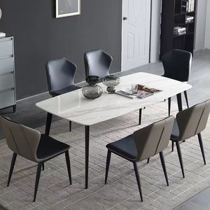 Mesa <span class=keywords><strong>de</strong></span> plato <span class=keywords><strong>de</strong></span> roca clásica nórdica moderna y sencilla, mesa <span class=keywords><strong>de</strong></span> comedor para el hogar <span class=keywords><strong>de</strong></span> tamaño pequeño, mesa <span class=keywords><strong>de</strong></span> comedor Rectangular para el hogar - Product Image 5