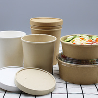 Zhejiang papier d'emballage écologique 1100ml, conteneurs en papier kraft 32oz bol gobelets alimentaires en papier vasos de papel para café