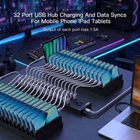 Hub USB Sipolar A-832 32 ports, station de charge pour téléphone haute puissance 240W, chargeur multi-ports rapide 1,5A, station d'accueil pour tablettes