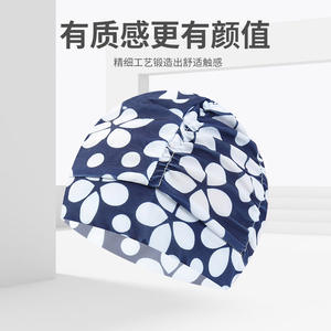 Gorro de natación unisex con protección para los oídos, color negro, blanco y con lunares, para adultos - Product Image 5