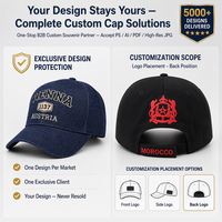 Gorra de Béisbol Ajustable de Tela con Bordado de Logotipo Personalizado, Souvenir Turístico de Dinamarca