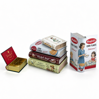 Boîte en métal personnalisée en forme de livre, multi-tailles, avec charnière, pour emballage cadeau de chocolats, bonbons et biscuits – Vente en gros