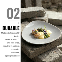 Assiette Plate Nordique Triangulaire en Céramique pour Steak, Vaisselle en Porcelaine en Gros pour Hôtels et Restaurants