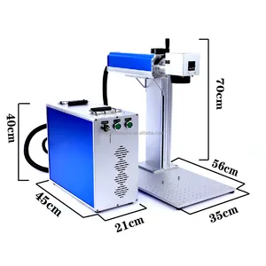 Sıcak satış 20w 30w 50w 100w paslanmaz çelik/karbon çelik/demir/alüminyum/bakır/pirinç fiber lazer işaretleme makinesi