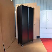 Armoire de rangement en acier verrouillable à 2 portes avec roulettes et tiroir, étagère réglable, armoire de classement en métal pour garage, bureau, maison