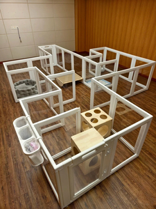 Vendita calda trasparente in plastica acrilica per cani box per interni Pet <span class=keywords><strong>Pen</strong></span> facile da montare recinzione per cani gabbia per cuccia per animali domestici